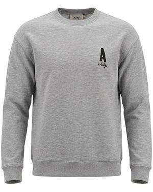 Autry Logo-Print Cotton Jumper - Grey