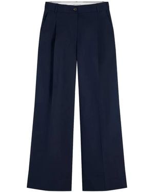 Tommy Hilfiger Pleated Wide-Leg Trousers - Blue