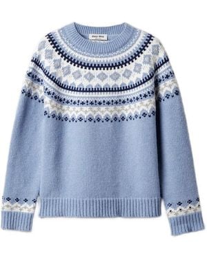 Miu Miu Pullover Mit Fair-Isle-Muster - Blau