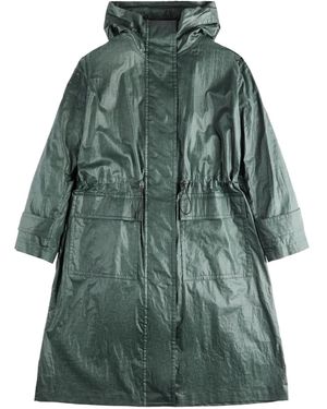 Fay Drawstring-Waist Hooded Parka - Green