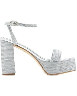 Andrea Gomez Platform Heeled Sandals - White