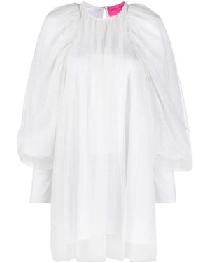 Viktor & Rolf Broderie-Anglaise Puff-Sleeves Dress - White