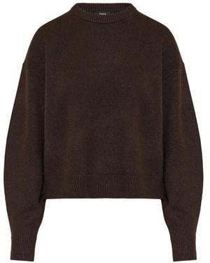 Theory Crew-Neck Cashmere Sweater - Brown
