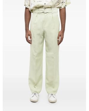 Jil Sander Single-Pleat Belted Trousers - Natural
