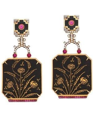 Silvia Furmanovich Embellished Ruby Earrings - White