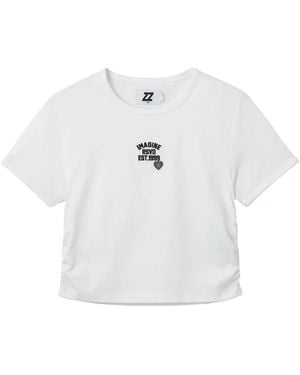 Izzue Graphic-Detail Cotton T-Shirt - White