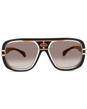 Bugatti Logo-Plaque Pilot-Frame Sunglasses - Gray