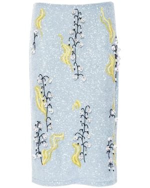 Des Phemmes Sequin-Embellished Midi Skirt - Blue