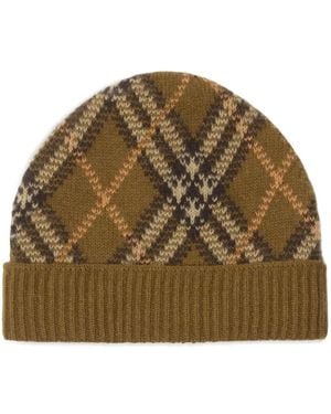 Burberry Karierte Beanie - Grün