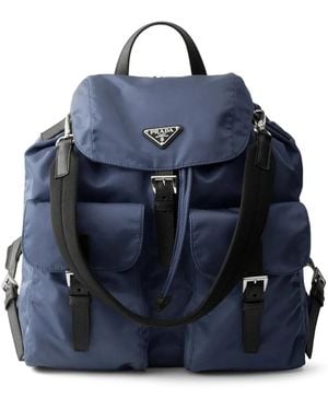 Prada Rucksack Aus Re-Nylon - Blau