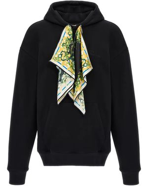 Roberto Cavalli Attached-Scarf Hoodie - Blue