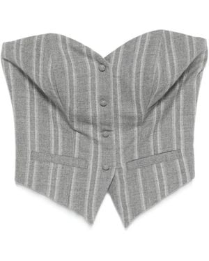 Vestiaire d'un Oiseau Libre Gestreifte Corsage - Grau