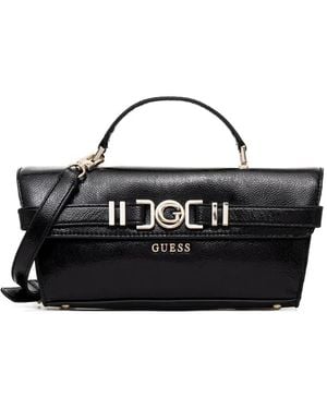 Guess Logo-Plaque Cross Body Bag - Black