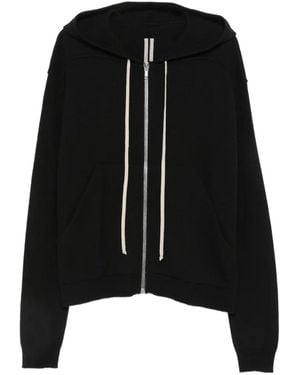 Rick Owens Relaxed-Fit Drawstring Zip-Up Hoodie - Black