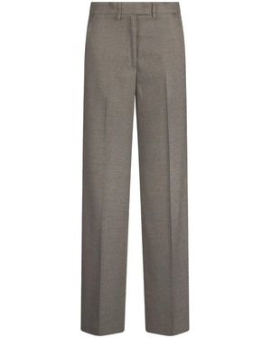 Liu Jo Tailored Wide-Leg Pants With Subtle Herringbone Pattern - Gray