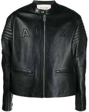 1017 ALYX 9SM ロゴエンボス レザージャケット - ブラック