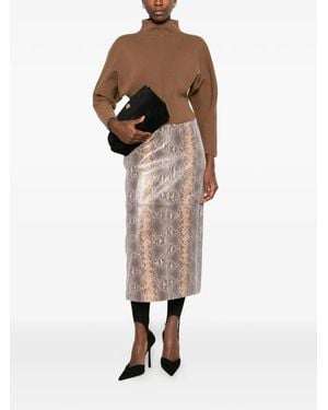 Max Mara High-Neck Batwing-Sleeve Sweater - Natural