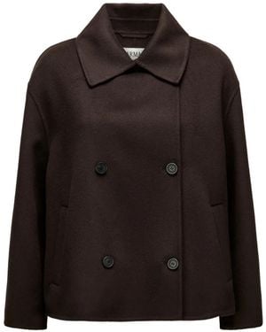 Arma Manila Cropped A-Line Wool Jacket - Brown