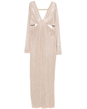 Blugirl Blumarine Cut-Out V-Neck Maxi Dress - White