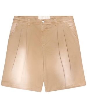 ERL Distressed Pleated Shorts - Natural