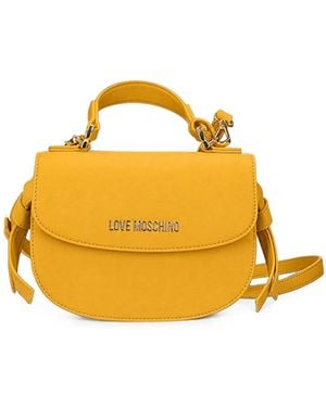 Love Moschino Logo-Plaque Tote Bag - Yellow