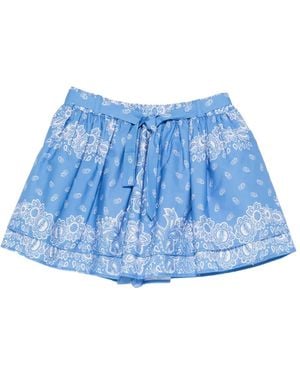 Maje Shorts Con Estampado Bandana - Azul