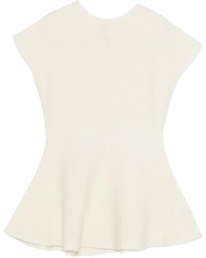 Liviana Conti Alyssa Short-Sleeve Flared Top - Natural