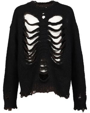Doublet Distressed-Effect Sweater - Black