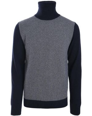 Luigi Borrelli Napoli Roll-Neck Jumper - Blue