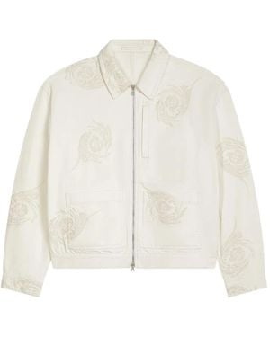 Dries Van Noten Jacke Mit Blumenstickerei - Weiß