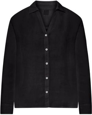120% Lino Long-Sleeve Linen Shirt - Black