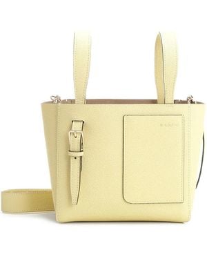 Valextra Mini Leather Bucket Bag - Natural