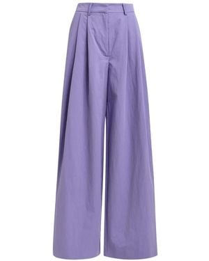 Essentiel Antwerp Pleated Wide-Leg Trousers - Purple