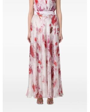 Hanita Floral-Print Chiffon Skirt - Pink