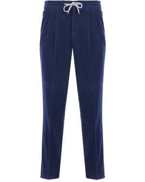 Brunello Cucinelli Corduroy Drawstring Pants - Blue