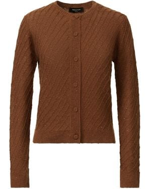 Fabiana Filippi Sequin-Embellished Ribbed-Knit Cardigan - Brown