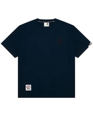 Aape By A Bathing Ape Logo embroidered T-shirt - Blau