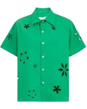 Mira Mikati Cut-Out Flower Shirt - Green