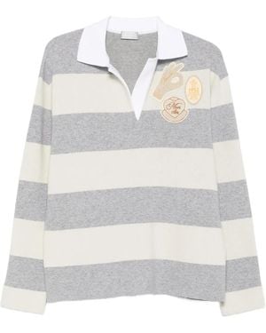 Moncler Gestreepte Sweater - Wit