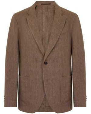 Slowear Single-Breasted Notched-Lapel Blazer - Brown