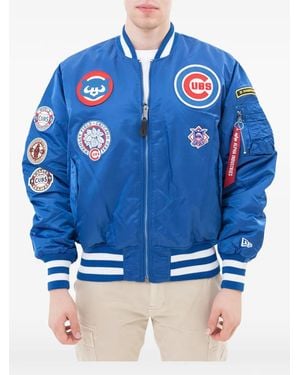 KTZ X Alpha Industries Chicago Cubs Patch-Detail Bomber Jacket - Blue