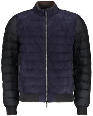 Moorer Quilted Panelled Bomber Jacket - Blue