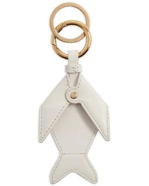 Lancel Fish-Motif Keyring - White
