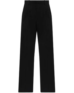 Balmain Pleated Wide-Leg Trousers - Black