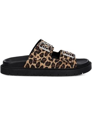 COPENHAGEN Sandalen Mit Leoparden-Print - Schwarz