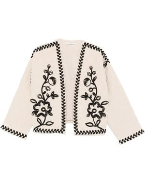 PHILIA LOFT Floral-Embroidered Jacket - White