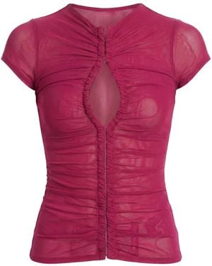 Axel 113 Gia Ruched Cut-Out T-Shirt - Pink