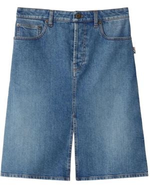 Burberry Denim Midi Skirt - Blue