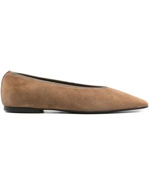 TOTEME Suede Ballet Flats - Brown