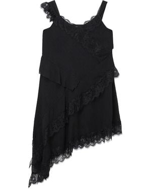 B+ AB Asymmetric Lace Dress - Black